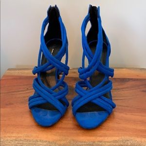 COPY - Zara blue suede high heels